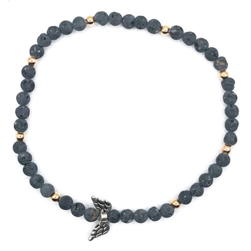 Bracelet Mala pierre de lave grise