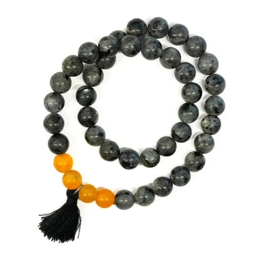 Bracelet Mala labradorite noire