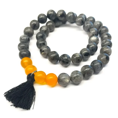 Bracelet Mala labradorite noire