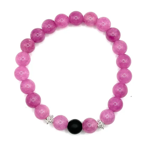 Bracelet en kunzite et onyx