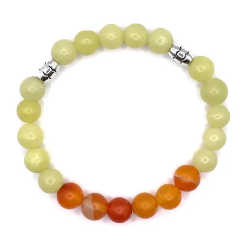 Bracelet d'agate jaune et orange