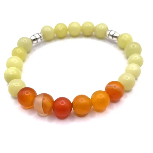 Bracelet d'agate jaune et orange