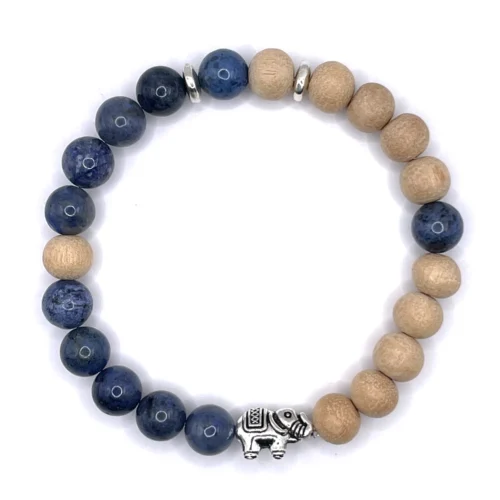 Bracelet sodalite & bois de badamier