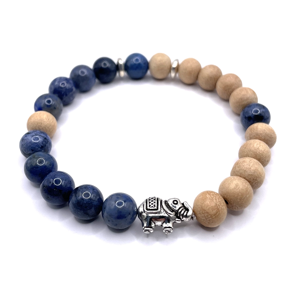 Bracelet sodalite & bois de badamier