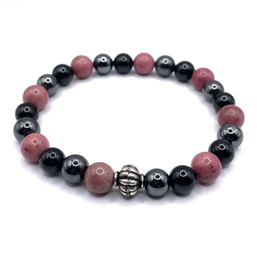 Armband Rhodonit Haematit Onyx
