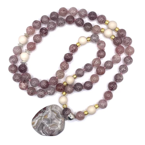 Malakette Erdbeerquarz