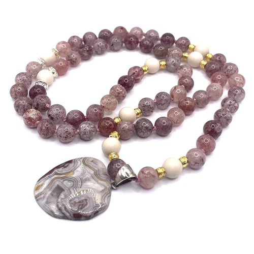 Malakette Erdbeerquarz