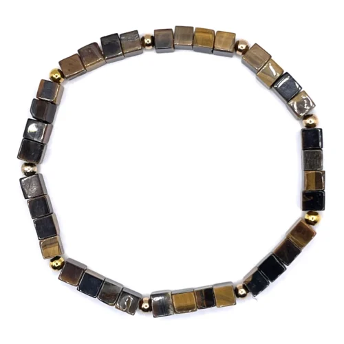 Armband Tigerauge, eckig