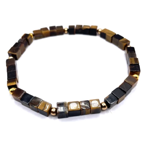 Armband Tigerauge, eckig